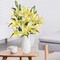 Lily Artificial Flowers Bulk 30” Long Stems 12 Silk Flower Heads Bouquet, Wedding Decoration Office DIY Indoor Home Decor Mothers Day Gift, 3pcs